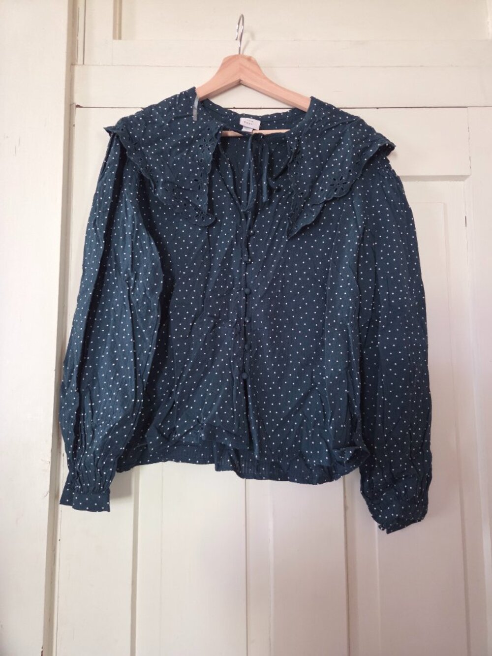 Polka dot collar blouse